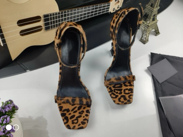 Fashion Elegant Women's Square Toe High Heels Open Toe Sandals With Monogram Heel Wedding Outdoor Sandals - Image 5