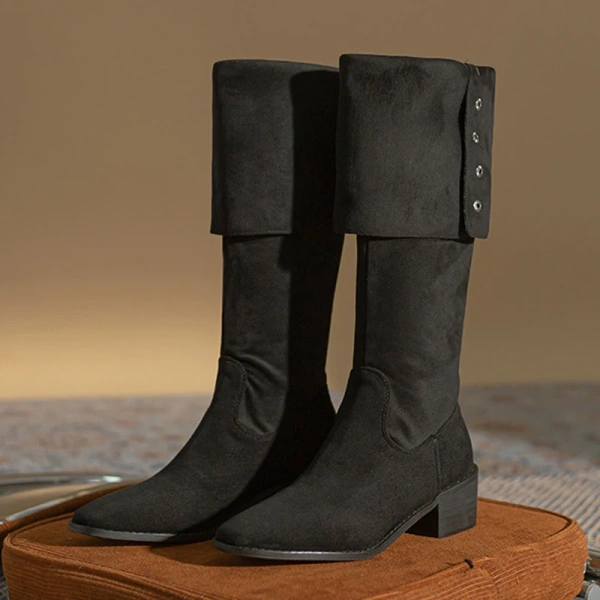 2025 Autumn and Winter New Fashion Retro Thick Heel Knee High Canister Boot Soft Comfortable Western Cowboy Boot Knight Boot - Image 6