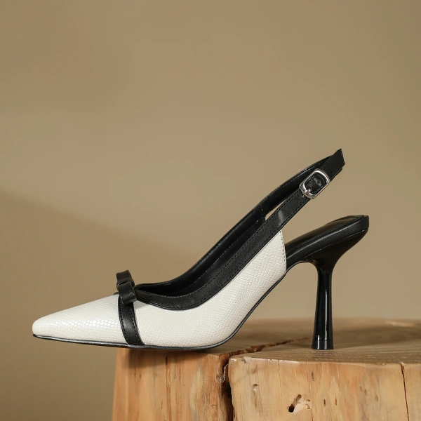 New Summer Pointy Toe One Word Buckle Strap Sandals Women's Sense of Spicy Girl Fashion Back Hollow Fine High Heel Work Shoes