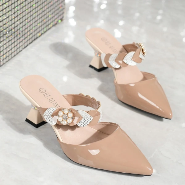 2025 Women's Summer New Trend Sandals Sexy Cross Strap Slippers with Pointed Toe High Heel PU Insole Height Increasing Feature - Image 6