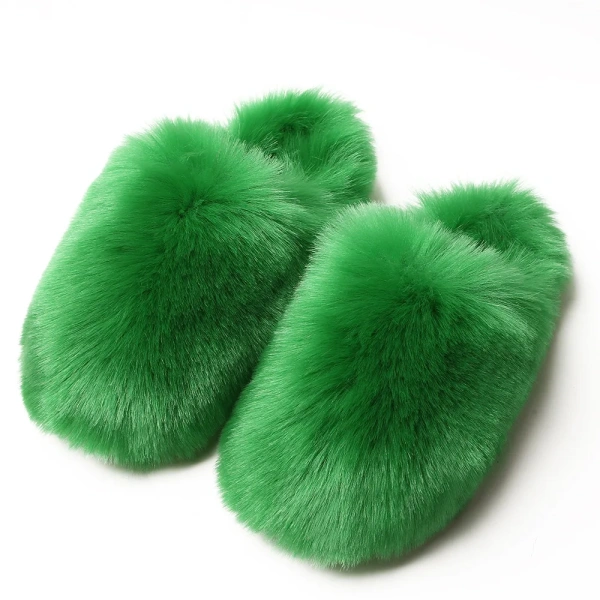 Cozy Fluffy Faux Fur Slippers Anti-Skid Indoor Winter Shoes with Durable Outsoles Multicolor House Shoes for Autumn Season - Image 5