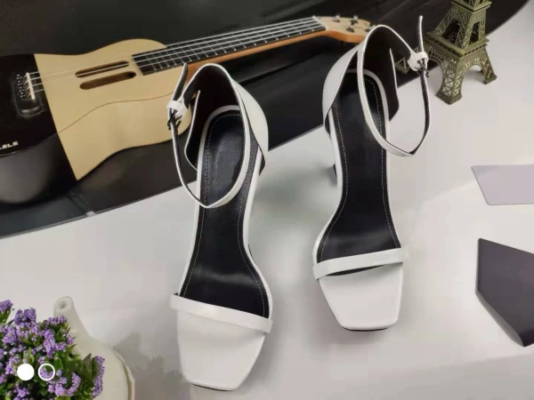 Fashion Elegant Women's Square Toe High Heels Open Toe Sandals With Monogram Heel Wedding Outdoor Sandals - Image 4