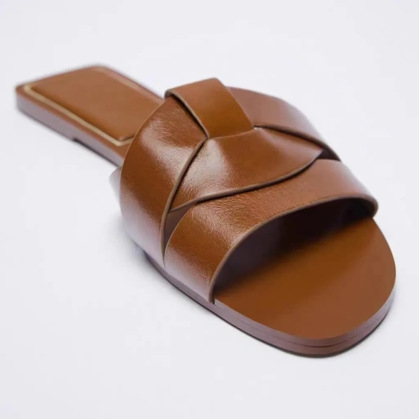 2025 Popular Women's Flat Sandals Slip-On Beaded Strap Open Toe Beach Shoes Breathable Casual Lazy Wear - Image 4