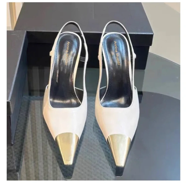 High-heeled Sandal with Pointed Metal Feeling, with Thin Heels at the Back of the Head. - Image 5