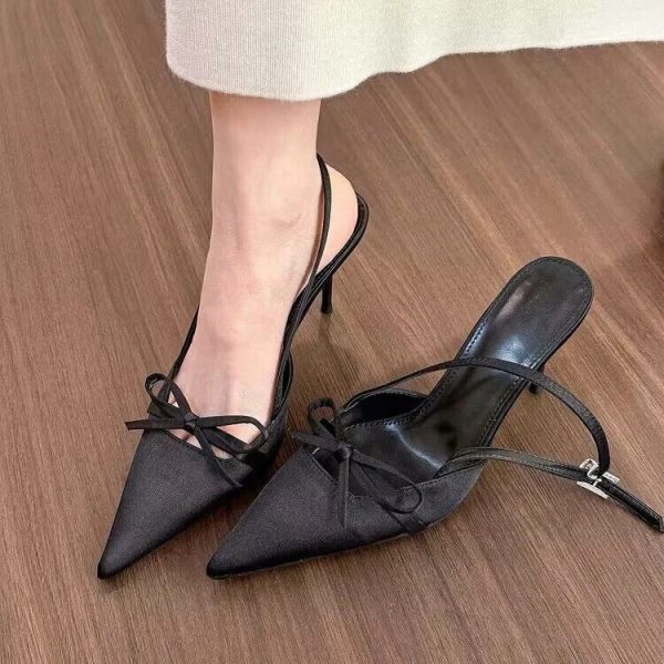 2025 Summer New Gentle Luxury Pointed Bow High Heels Sexy Fashion Casual Commuter Women's High Heels - Image 3