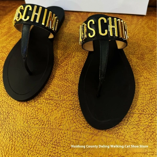2025 British Large Size Women's Summer Flat Sandals Versatile Platform Fashion Trend Genuine Leather Metal Internet Celebrity - Image 2