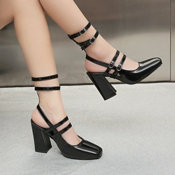 Fashion Trendy Women's High Sandals Mary Jane Pumps Sexy Strep Ankle Luxury Cute Wedding Party Pumps Summer Thin - Image 6