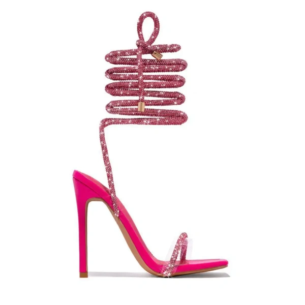 2025 European and American Summer New Fashionable Casual Personalized Spicy Girl Sexy Strap Square Head Stiletto Sandals - Image 4