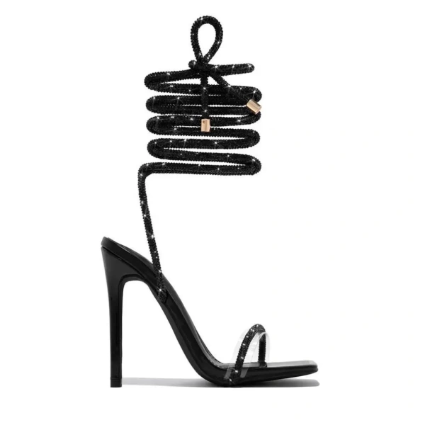2025 European and American Summer New Fashionable Casual Personalized Spicy Girl Sexy Strap Square Head Stiletto Sandals - Image 6