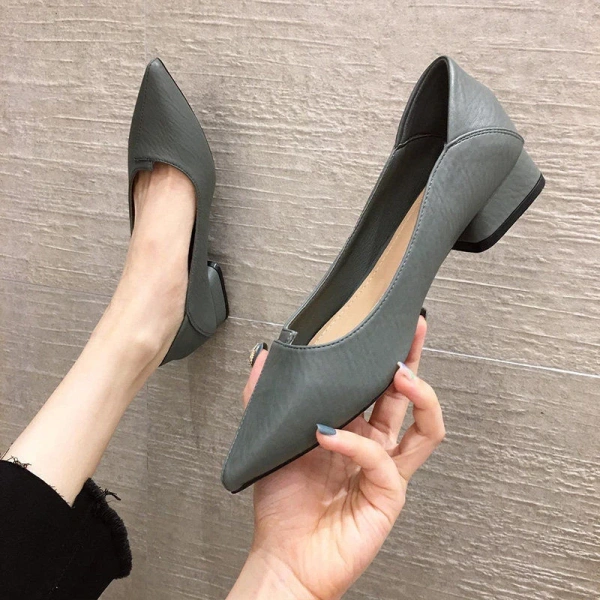 2025 Spring Autumn Collection New Pointed Shallow Mouth Sandals Platform Soft Bottom Thick Heel Single Shoes Daily Outdoor - Image 3